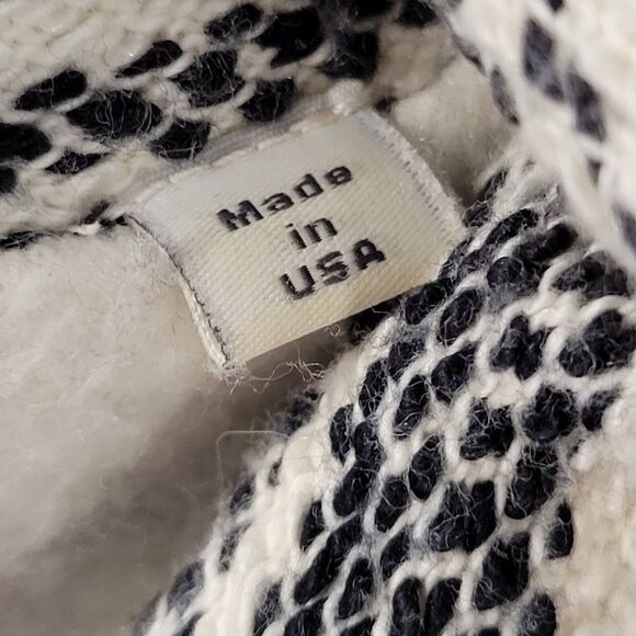 Bella Luxx Longline Zip Tunic Jacket Size Small White Black Textured Knit Fleece - Picture 8 of 13